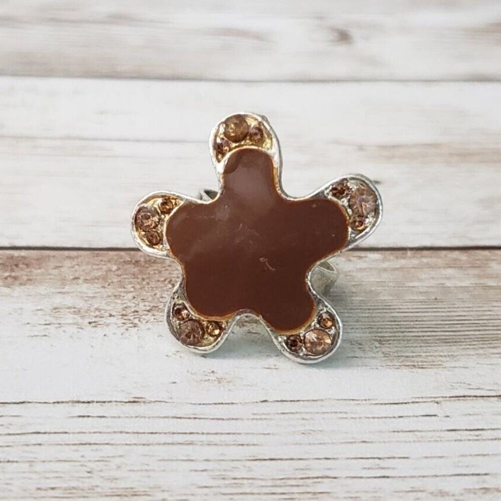 Vintage Ring - Brown Splat Adjustable Ring